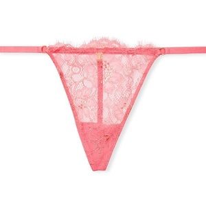 Victoria's Secret Love V-String Very Sexy Thong Panty Lace Mesh Underwear XS